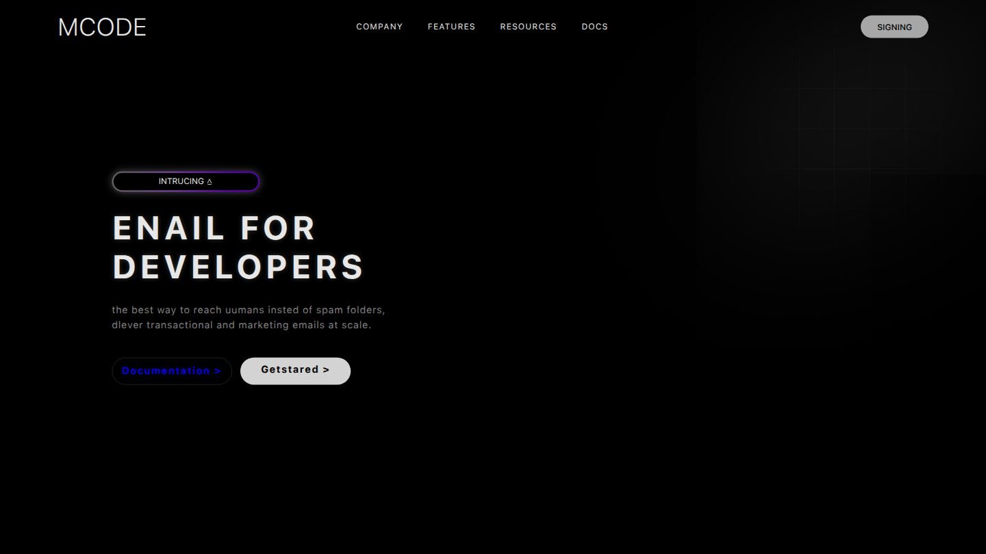 MCODE - Email Platform Landing Page